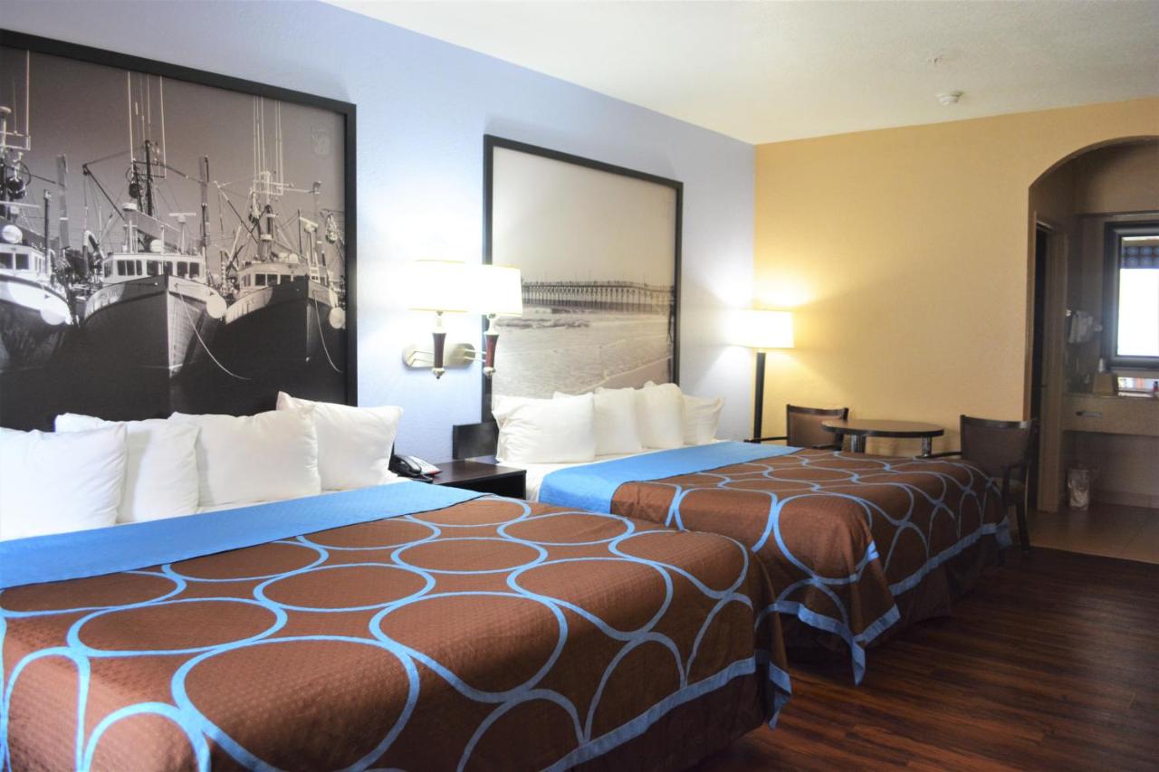 King Room with Two King Beds - Non-Smoking at Super 8 by Wyndham Galveston