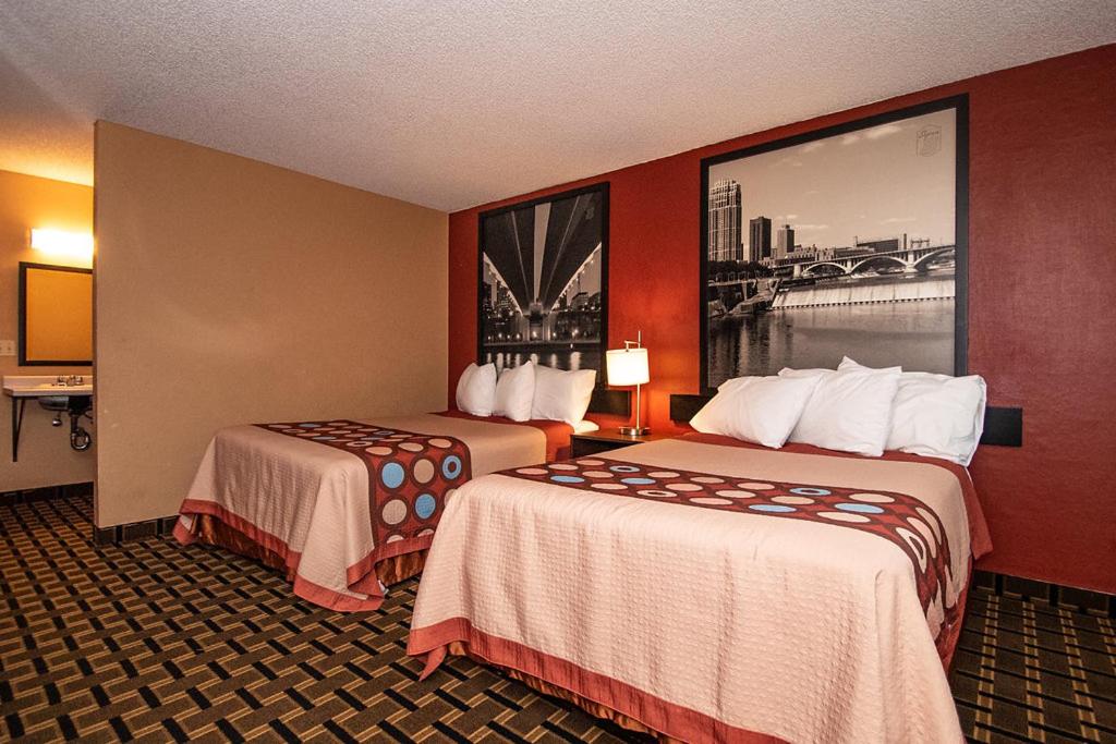 Deluxe Double Room with Two Double Beds - Non-Smoking at Super 8 by Wyndham Brooklyn Center/MPLS