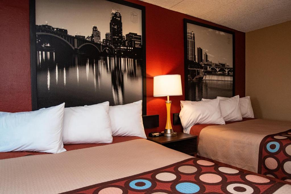 Deluxe Double Room with Two Double Beds - Non-Smoking at Super 8 by Wyndham Brooklyn Center/MPLS
