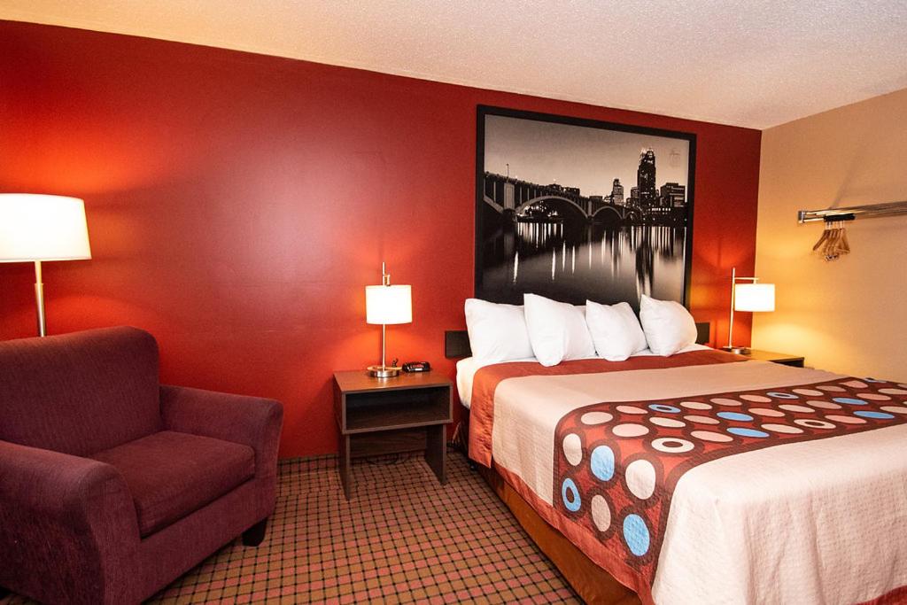 King Room - Non-Smoking at Super 8 by Wyndham Brooklyn Center/MPLS