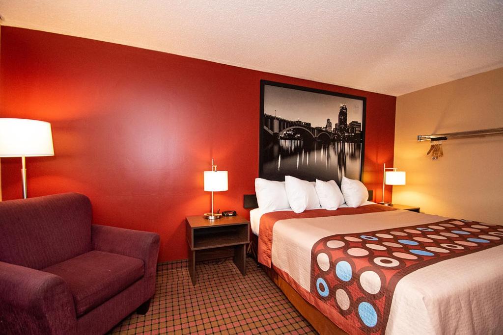 King Room - Non-Smoking at Super 8 by Wyndham Brooklyn Center/MPLS