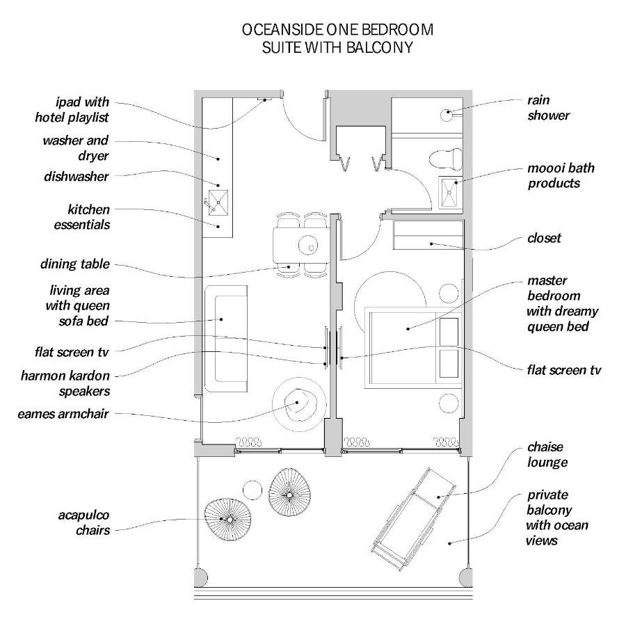 Oceanside One-Bedroom Suite with Balcony at 6080 Design Hotel by Eskape Collection