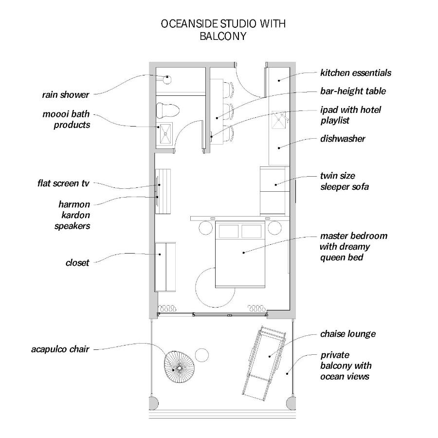 Oceanside Studio Suite with Balcony at 6080 Design Hotel by Eskape Collection