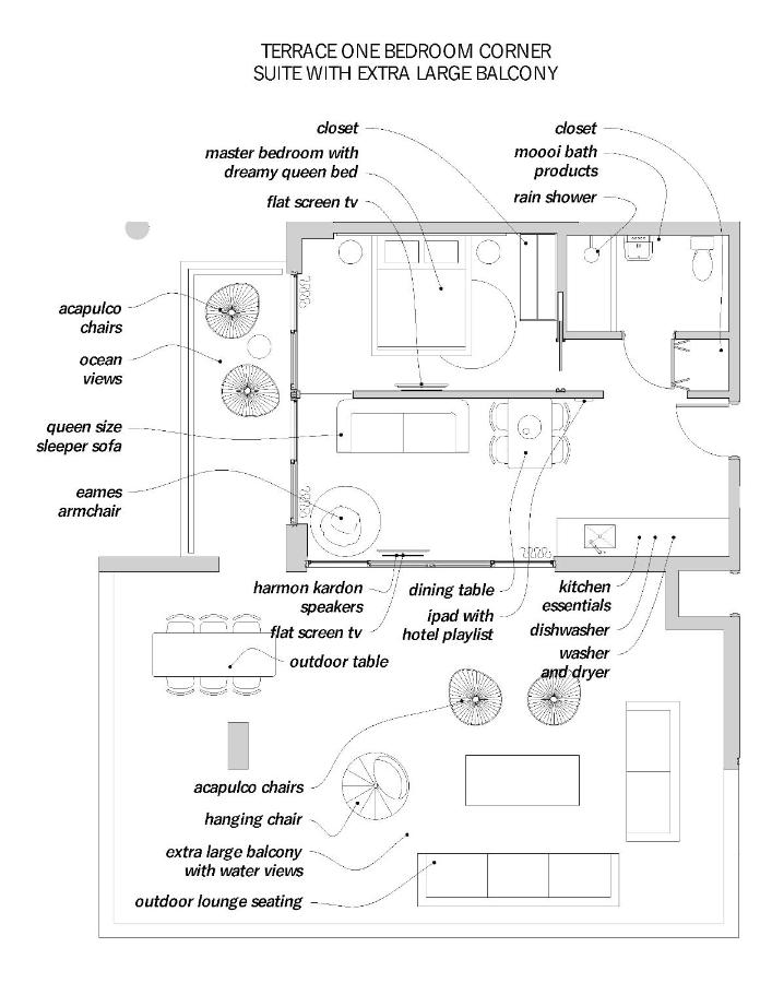 Terrace One Bedroom Corner Suite with Extra Large Balcony at 6080 Design Hotel by Eskape Collection