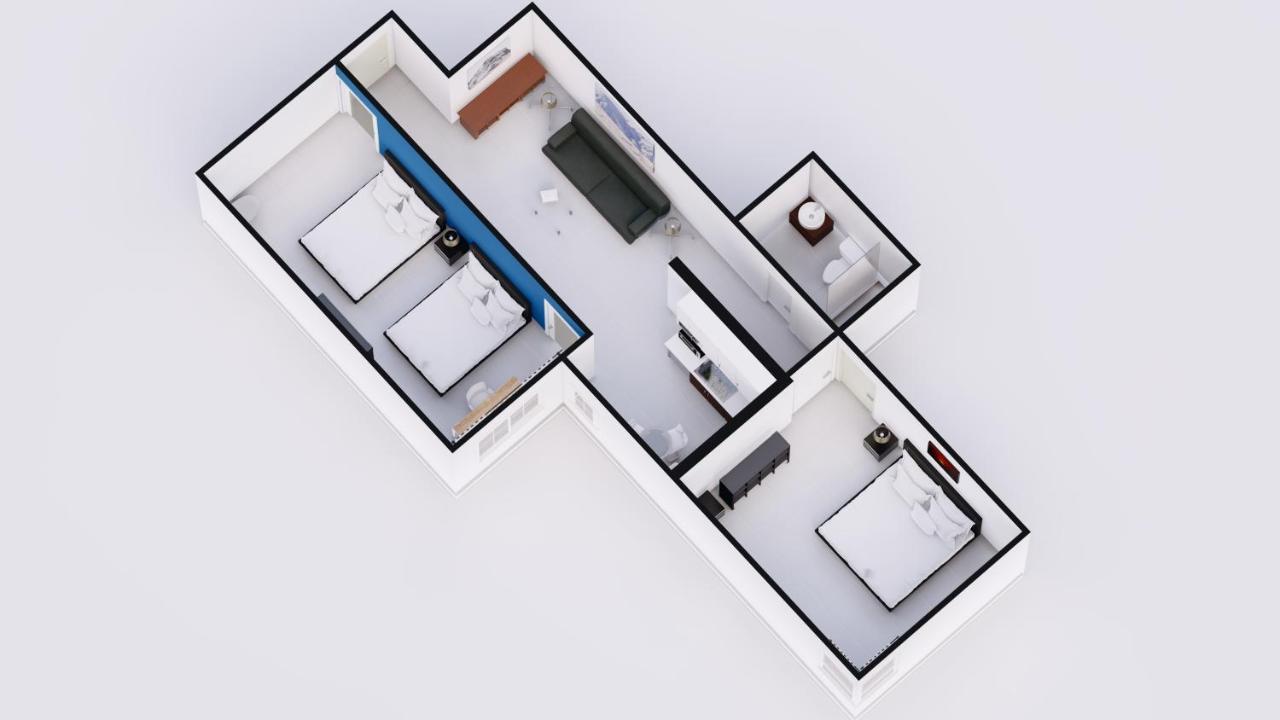 Premium Two-Bedroom Suite Courtyard View with Kitchen at Hotel Belleza