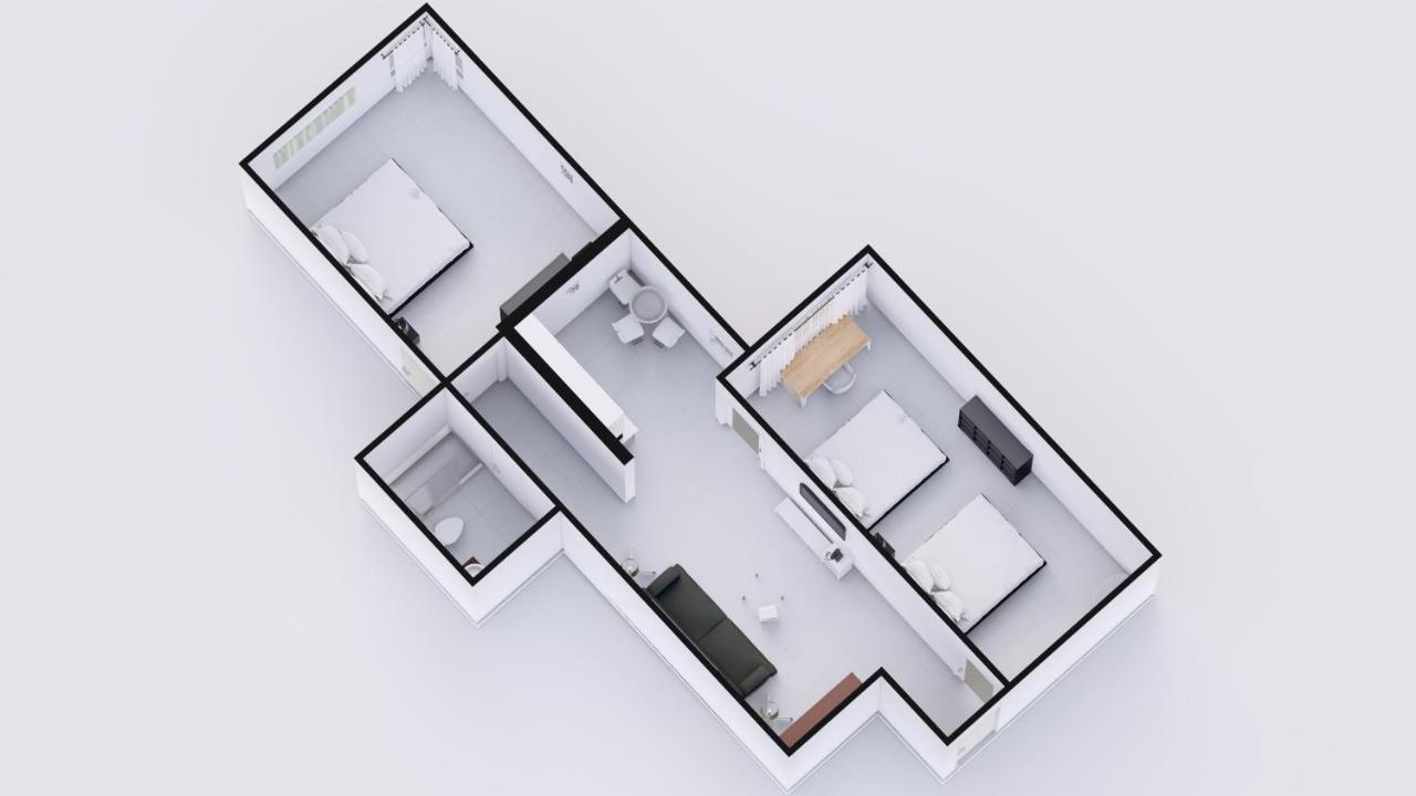 Premium Two-Bedroom Suite Courtyard View with Kitchen at Hotel Belleza
