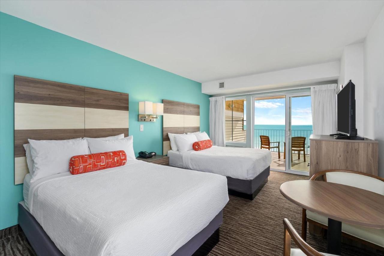 Ocean Front Room with Balcony, 2 Double Beds and Kitchenette at Monte Carlo Boardwalk Oceanfront Ocean City
