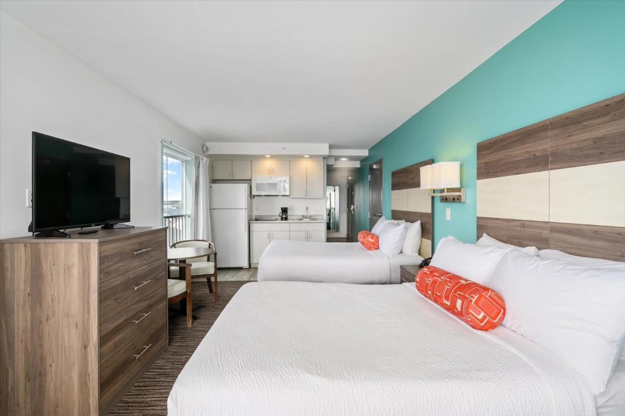 Ocean Front Room with Balcony, 2 Double Beds and Kitchenette at Monte Carlo Boardwalk Oceanfront Ocean City