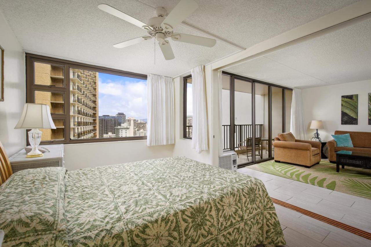 One-Bedroom Suite with Partial Ocean View at Aston at the Waikiki Banyan