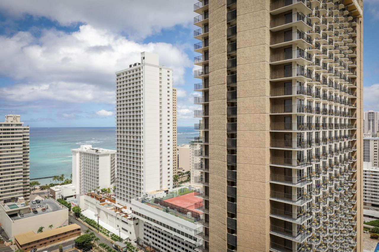 One-Bedroom Suite with Partial Ocean View at Aston at the Waikiki Banyan