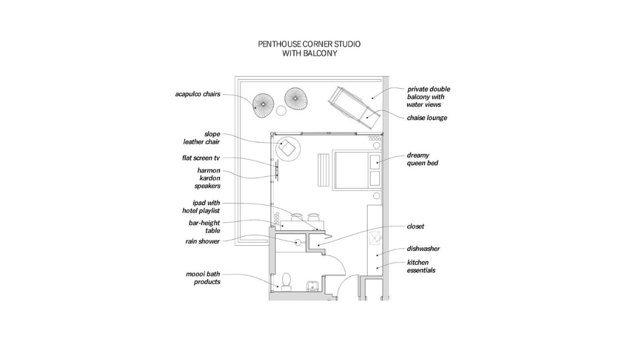 Penthouse Corner Studio with Balcony at 6080 Design Hotel by Eskape Collection