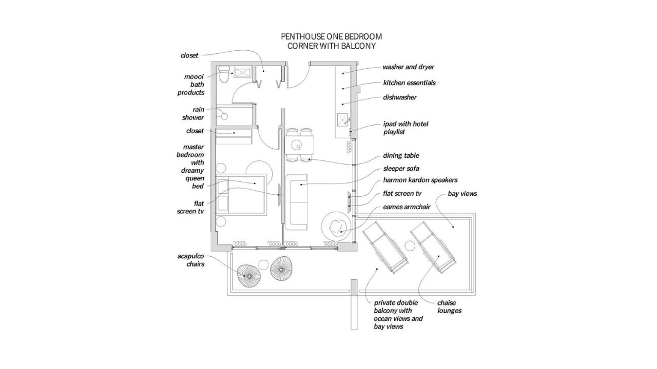 Penthouse Corner One-Bedroom Suite with Terrace at 6080 Design Hotel by Eskape Collection