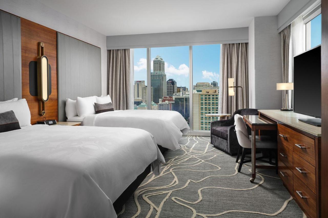 Queen Room with Two Queen Beds and Roll-in Shower - Mobility and Hearing Accessible at JW Marriott Indianapolis