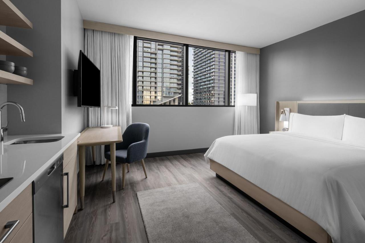 King Studio with City View and Roll-in Shower - Mobility Accessible at Element by Marriott Miami Brickell