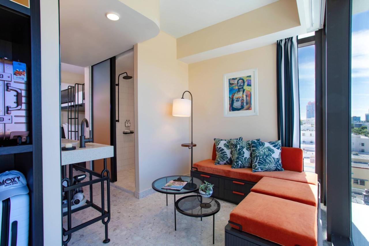 Two Bunk Beds Guest Room with Four Twin/Single Beds, and Seating Area at Moxy Miami South Beach