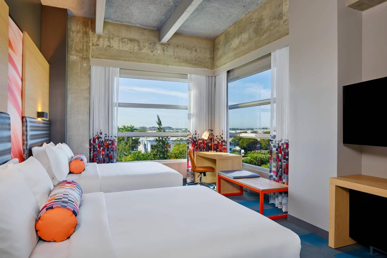Breezy, Larger Guest room, 2 Queen, High floor at Aloft by Marriott Miami Airport