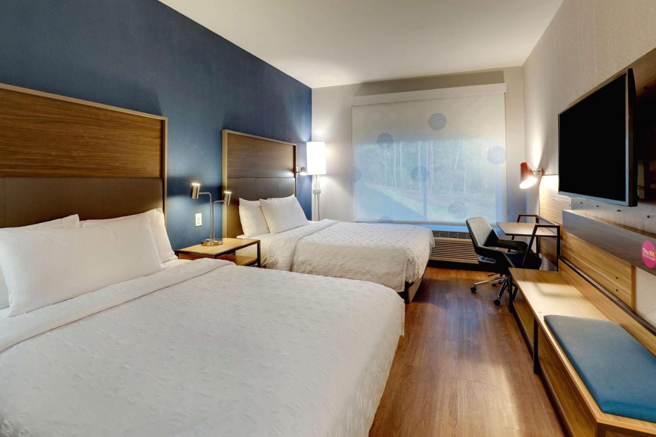 Queen Room with Two Queen Beds and Walk In Shower at Tru By Hilton Raleigh Garner