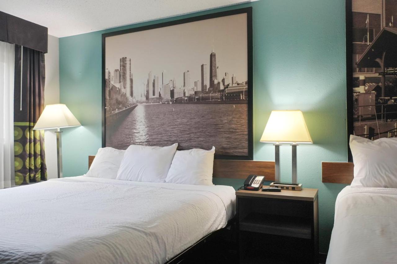 King Room with Two King Beds - Non-Smoking at Super 8 by Wyndham Rockford I-90/Casino District