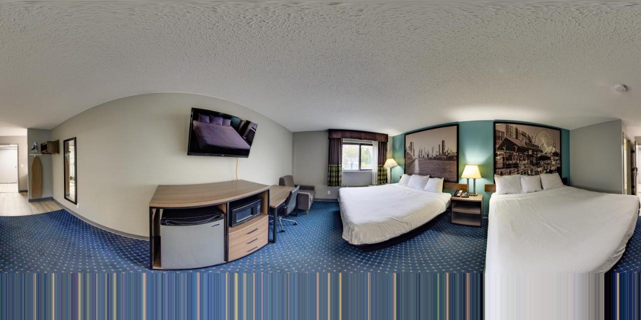 King Room with Two King Beds - Non-Smoking at Super 8 by Wyndham Rockford I-90/Casino District