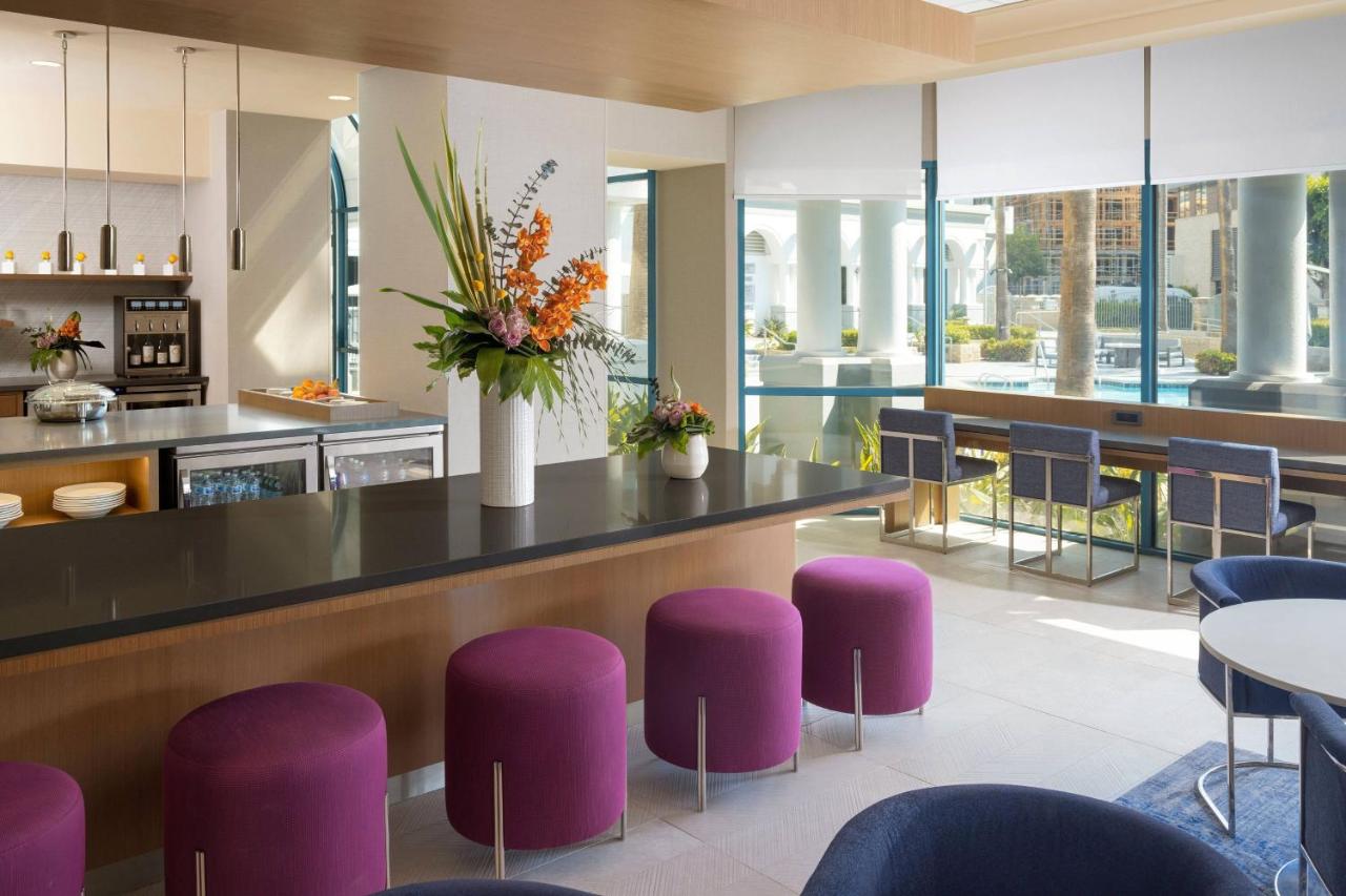 One Bedroom King Suite with Sofa, City View and Balcony at Costa Mesa Marriott