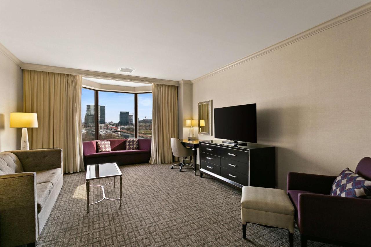 Mobility/Hearing Accessible One Bedroom Ambassador Suite, Roll-in Shower at The Royal Sonesta Harbor Court Baltimore