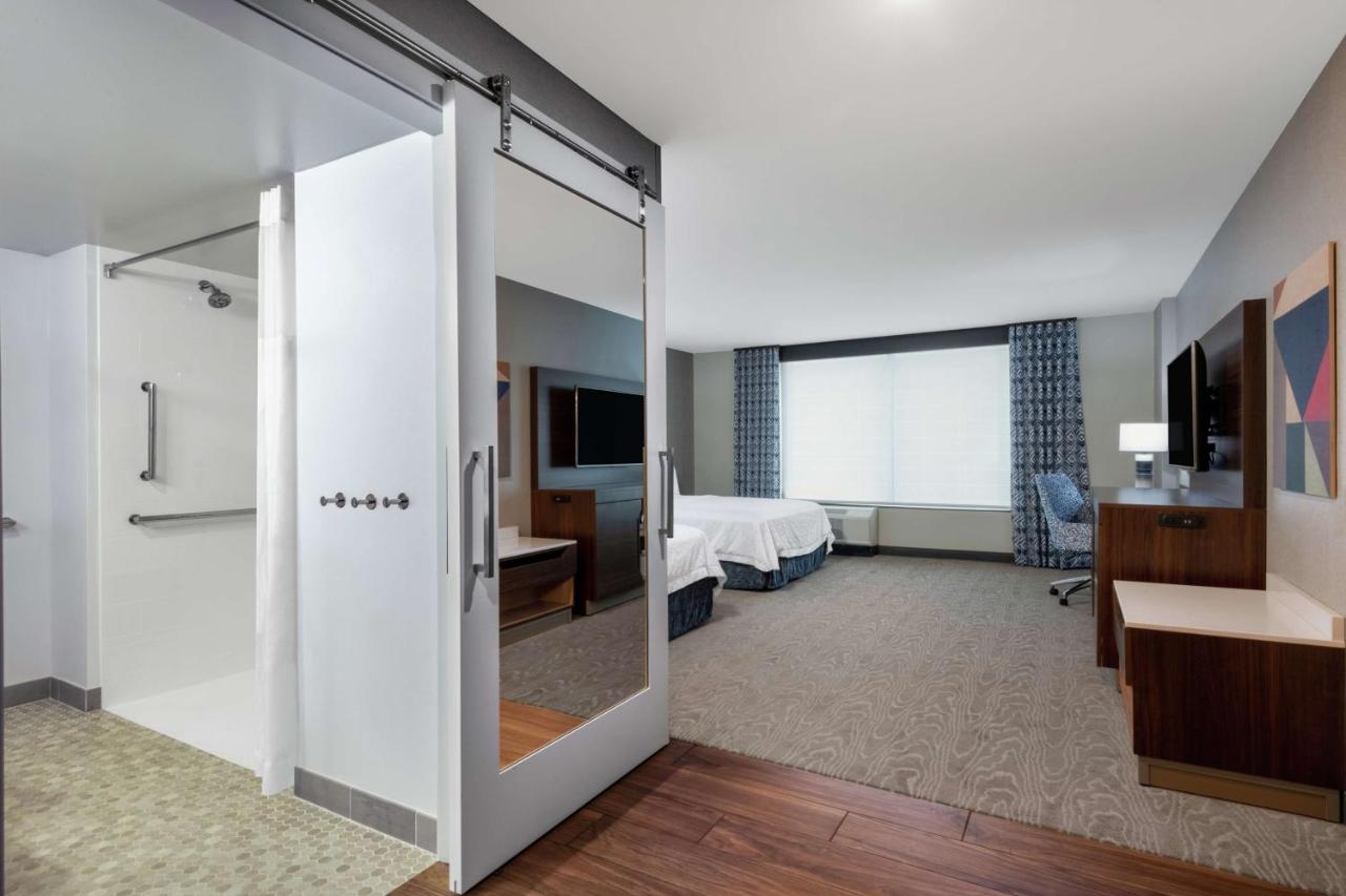 Queen Room with Two Queen Beds and Accessible Roll In Shower at Hampton Inn & Suites Fort Wayne Downtown