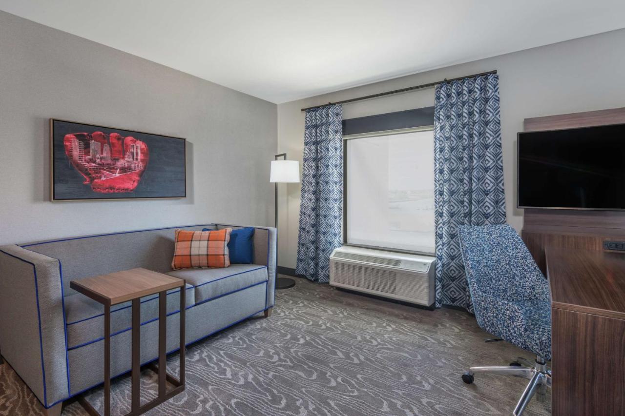 King Suite with Ball Park View and Wet Bar at Hampton Inn & Suites Fort Wayne Downtown