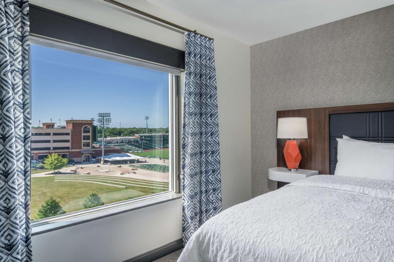 King Suite with Ball Park View and Wet Bar at Hampton Inn & Suites Fort Wayne Downtown