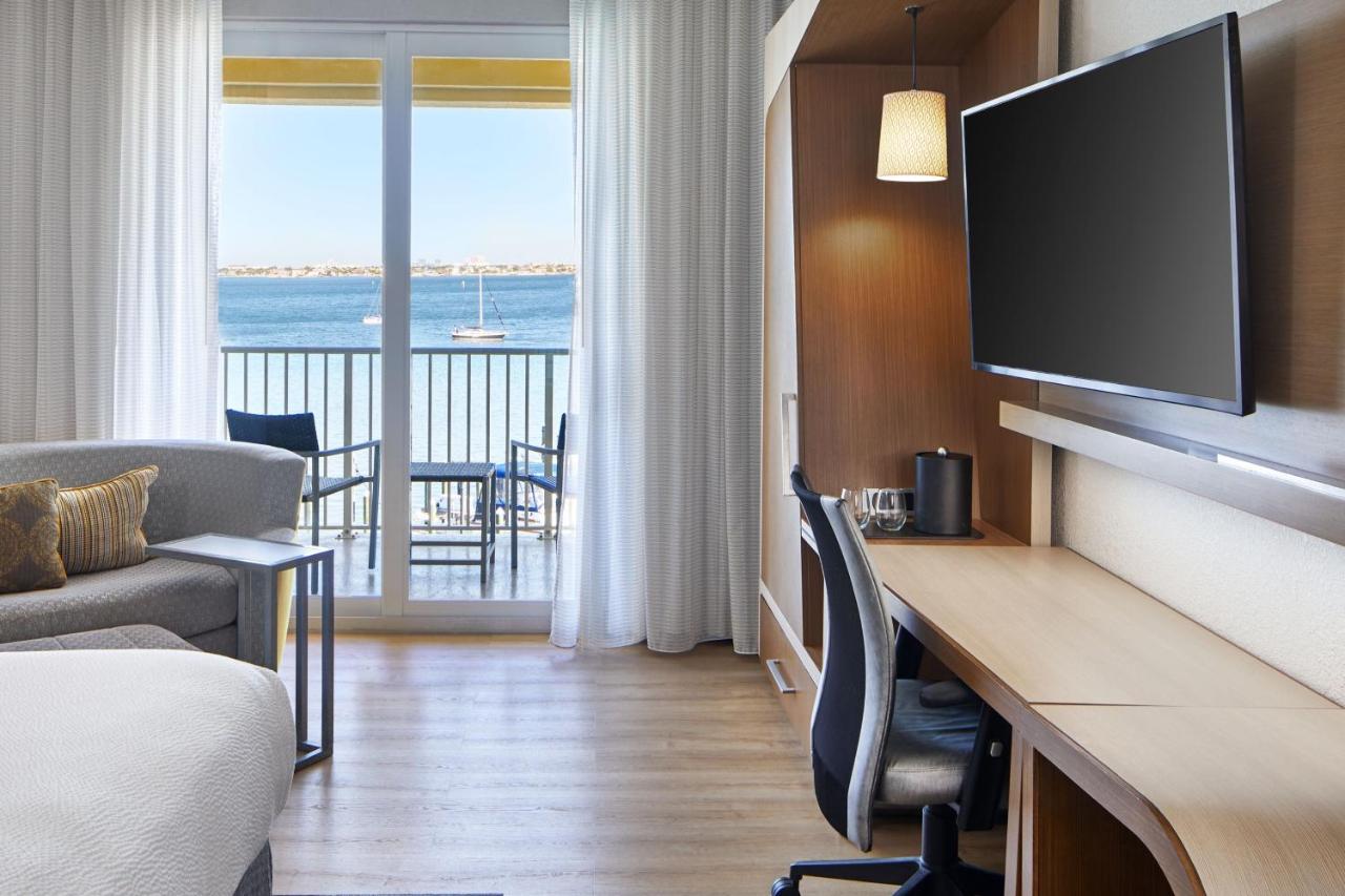 King Room with Sofa Bed and Water View at Courtyard St. Petersburg Clearwater/Madeira Beach