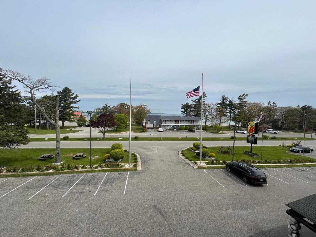 Queen Room with Two Queen Beds - Park and Lake View at Super 8 by Wyndham Bridgeview of Mackinaw City