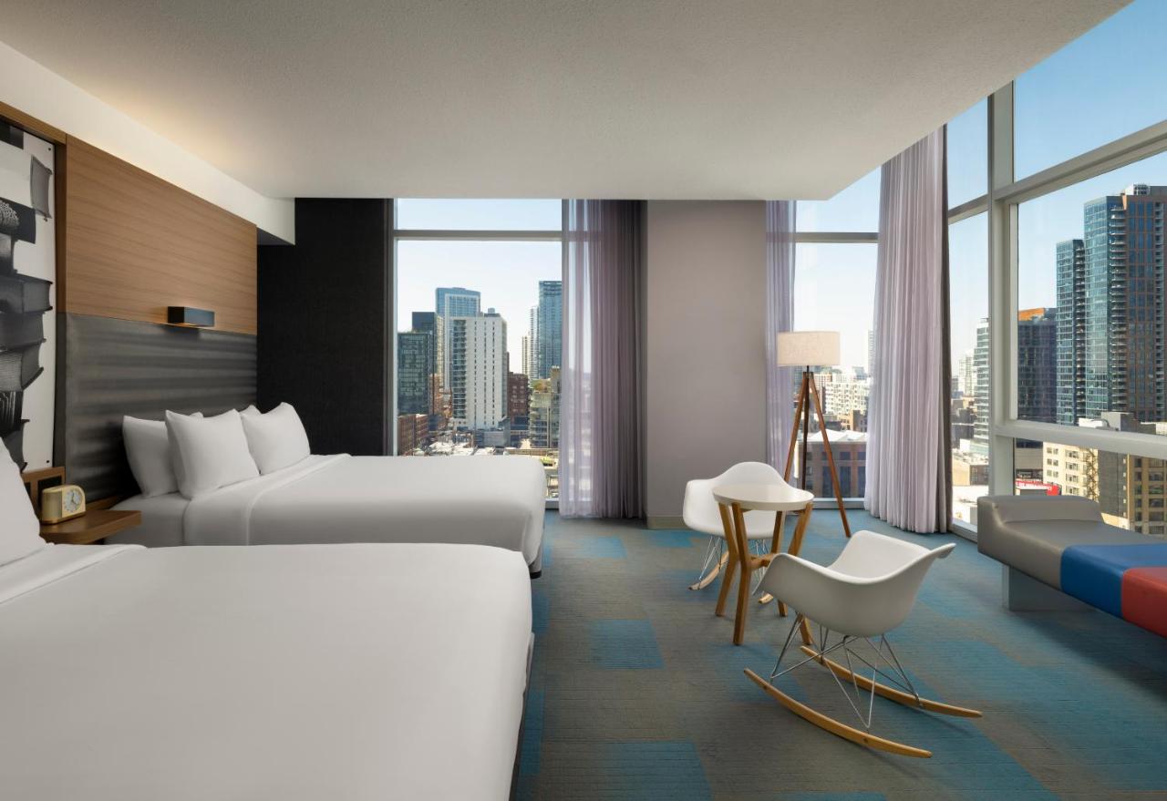 Corner Room with Two Queen Beds at Aloft by Marriott Chicago Downtown River North
