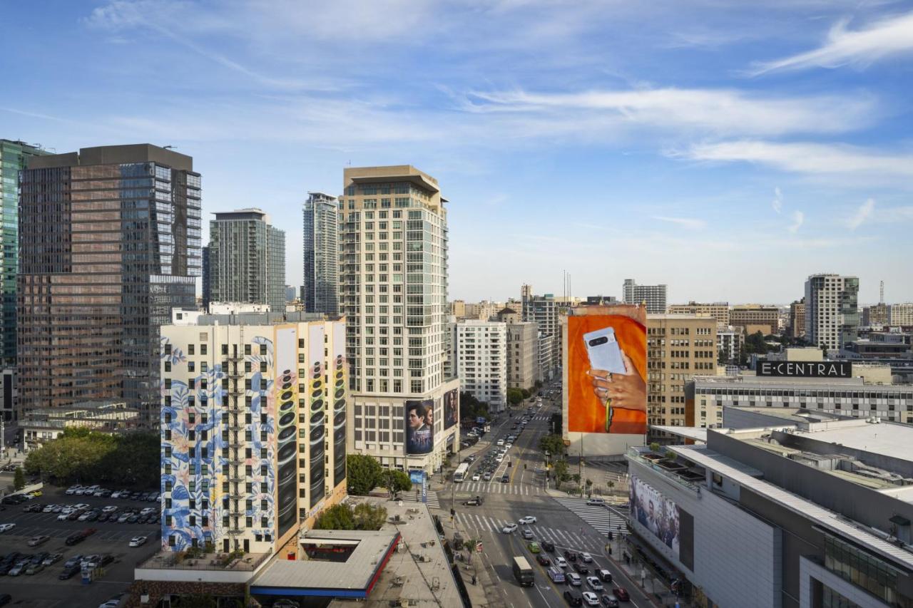 Guest Queen Room with Two Queen Beds and Hollywood Sign View at Courtyard Los Angeles L.A. LIVE