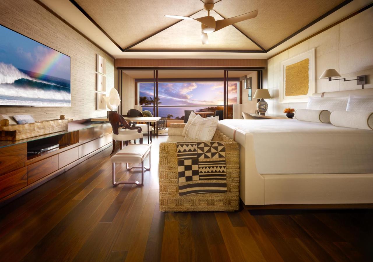 Four Seasons Prime Ocean Front Studio Suite king bed at Four Seasons Resort Lanai