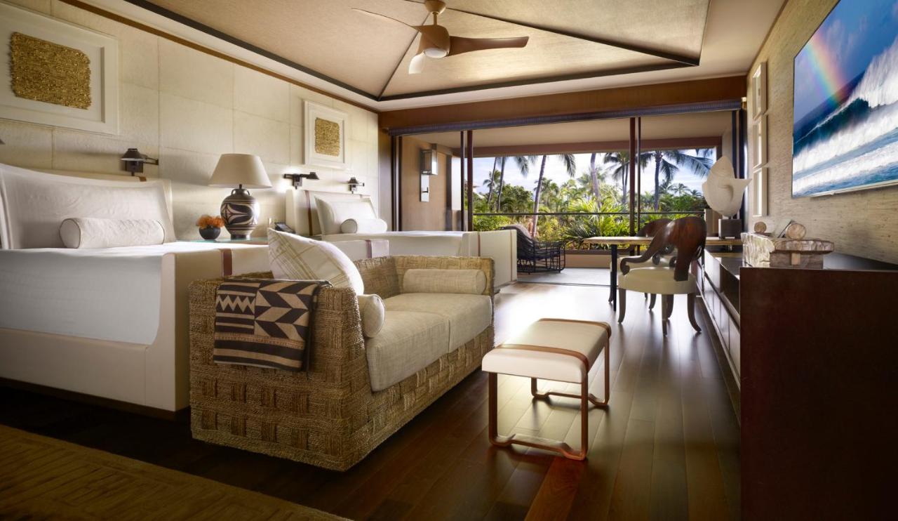 Partial Ocean View Room with Two Double Beds at Four Seasons Resort Lanai