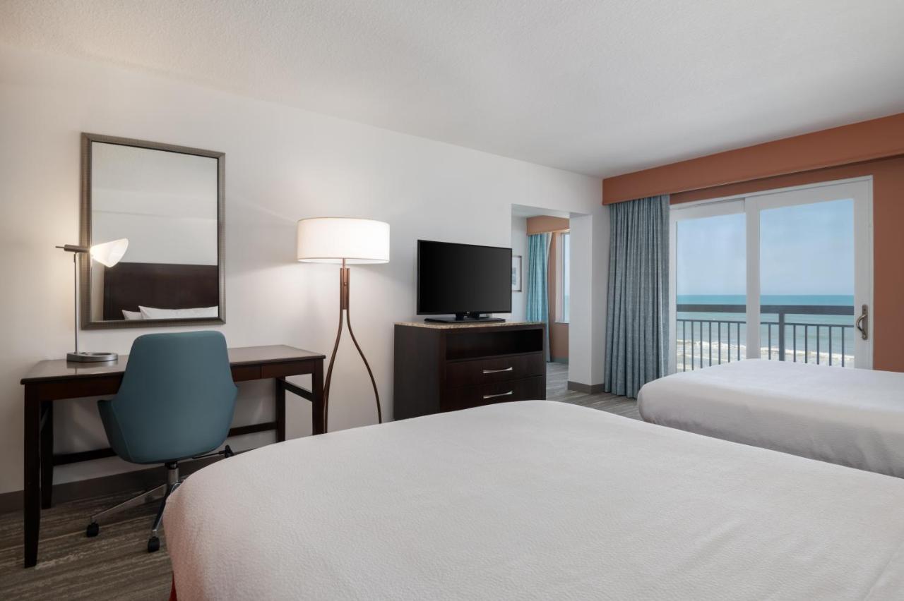 Deluxe Queen Room with Two Queen Beds and Balcony with Ocean-Front View at Hilton Garden Inn Daytona Beach Oceanfront