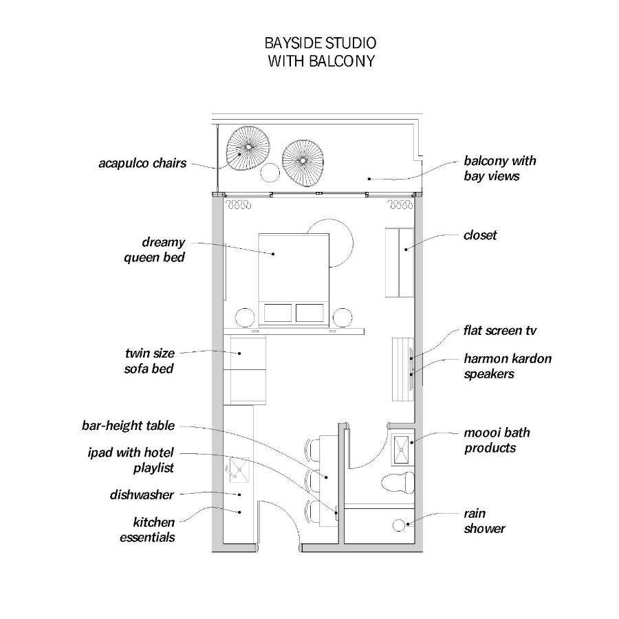 Bayside Studio with Balcony at 6080 Design Hotel by Eskape Collection