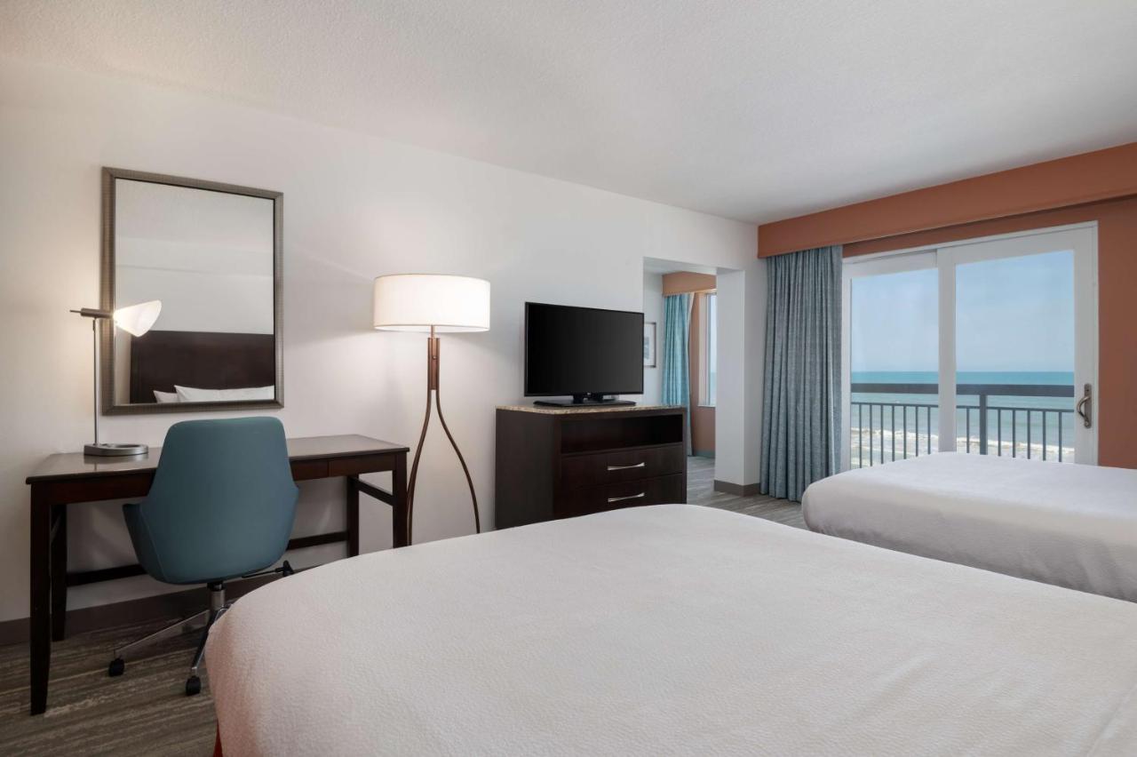 Deluxe Queen Room with Two Queen Beds and Balcony with Ocean-Front View at Hilton Garden Inn Daytona Beach Oceanfront