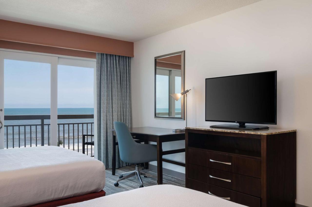 Deluxe Queen Room with Two Queen Beds and Balcony with Ocean-Front View at Hilton Garden Inn Daytona Beach Oceanfront