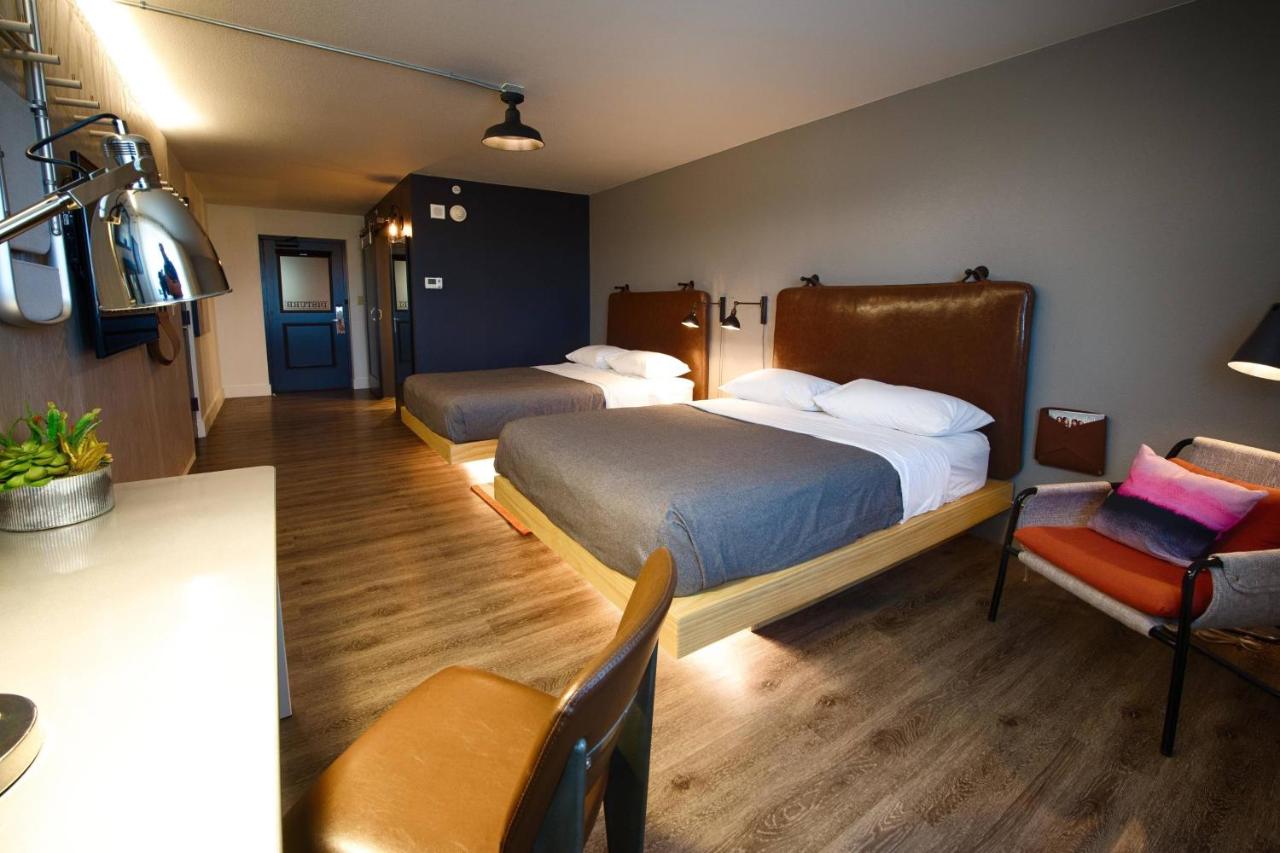 Ground Floor Queen Room with Two Queen Beds and Poolside View at MOXY Phoenix Tempe/ASU Area