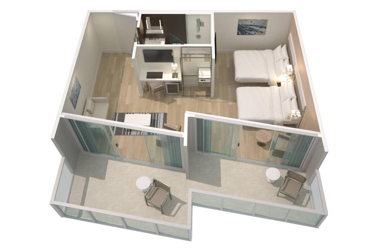 Queen Suite with Two Queen Beds with Ocean View and Balcony at AC Hotel by Marriott Miami Beach