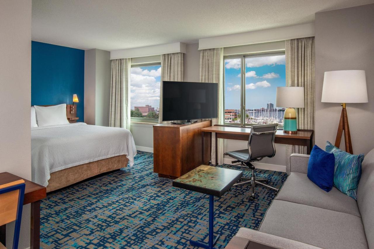 King Suite with Sofa Bed and View at Residence Inn by Marriott Boston Harbor on Tudor Wharf