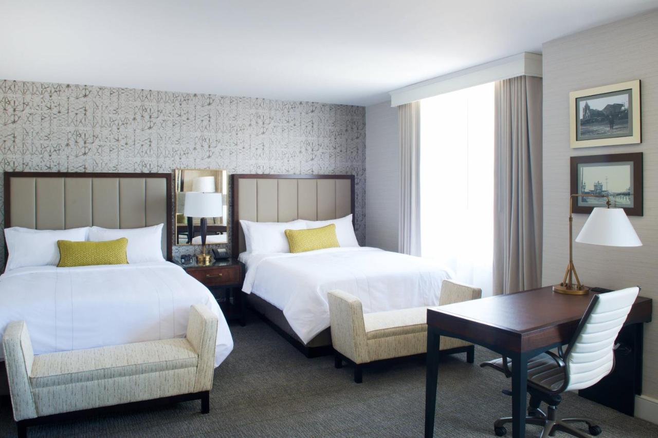 Large Queen Room with Two Queen Beds and Sofa Bed - Hearing Accessible at Marriott Syracuse Downtown