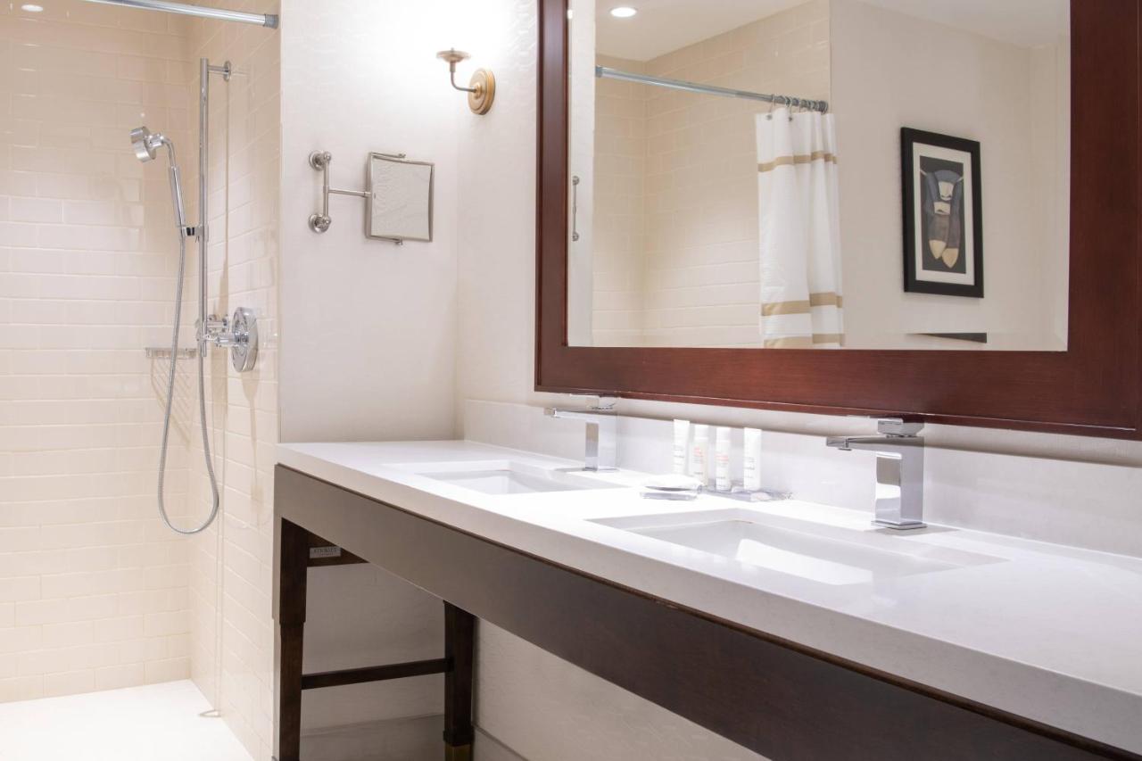 Large King Room with Sofa Bed and Roll-in Shower - Mobility Accessible at Marriott Syracuse Downtown