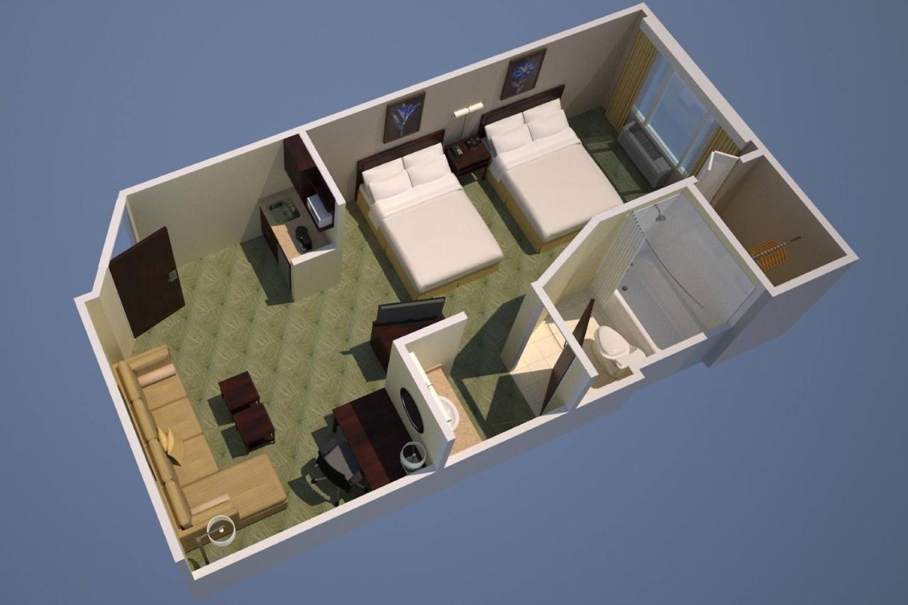Suite, 2 Double Beds, Microwave/Mini Fridge, Sofa Bed, Living Space at SpringHill Suites by Marriott Norfolk Virginia Beach
