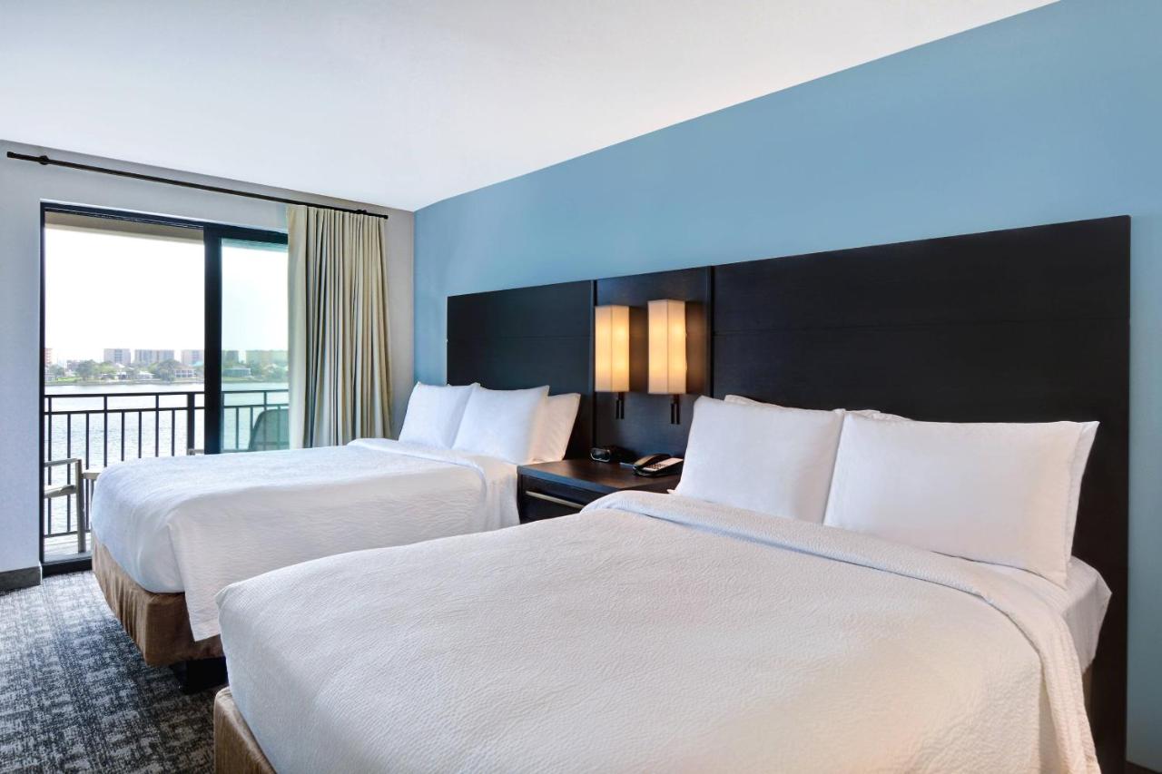 Studio with 2 queen beds, sofa bed, water view and balcony at Residence Inn by Marriott Fort Walton Beach