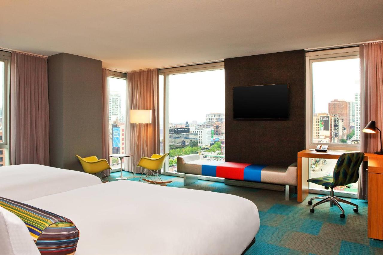 Corner Room with Two Queen Beds at Aloft by Marriott Chicago Downtown River North