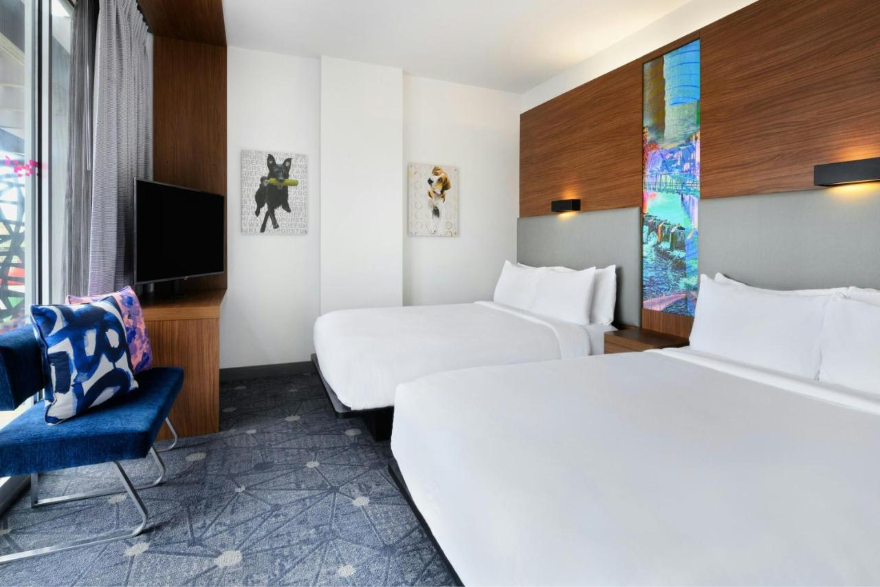 Guest room, 2 Queen, Pool view, Low floor, Poolside at Aloft by Marriott Greenville Downtown