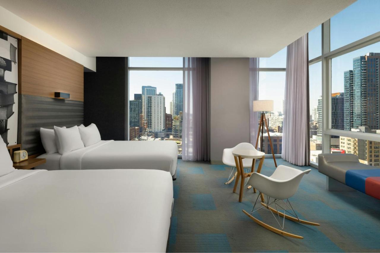 Corner Room with Two Queen Beds at Aloft by Marriott Chicago Downtown River North