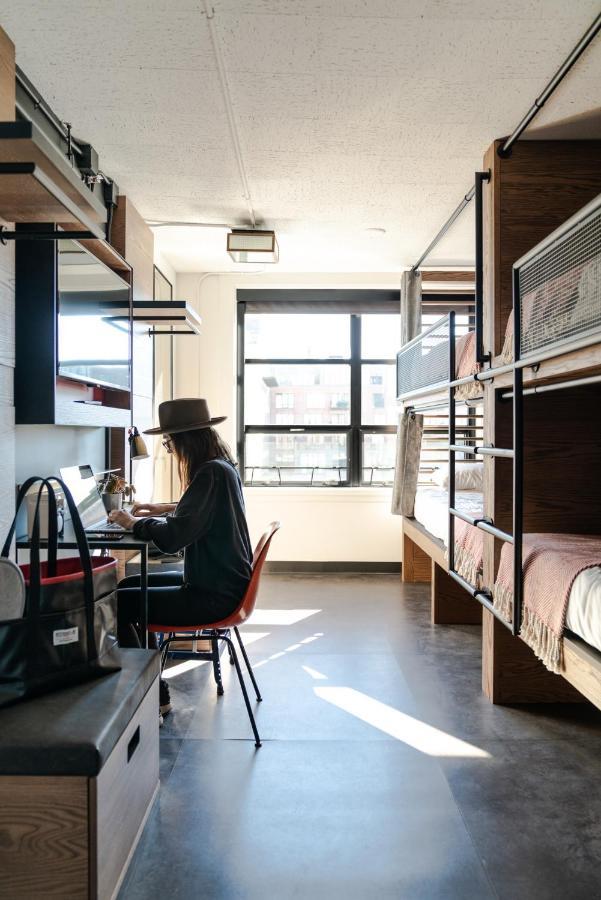 Quad Room Bathroom Down the Hall at The Revolution Hotel