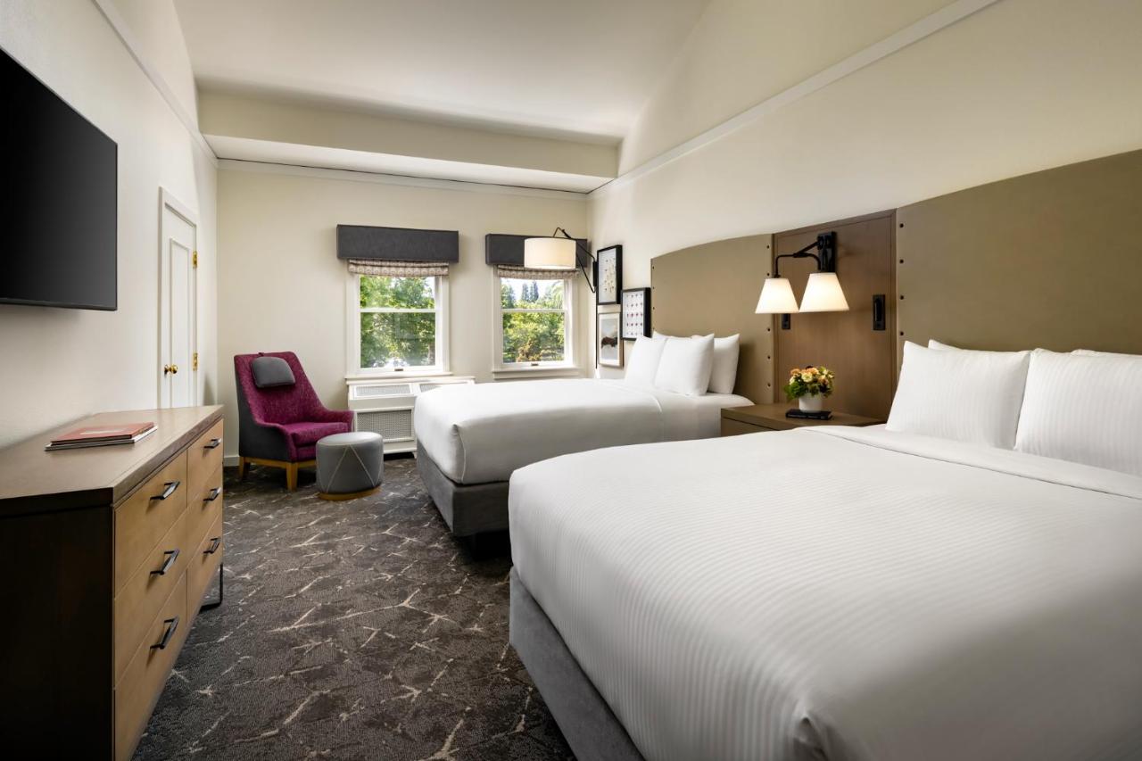 Deluxe Queen Room with Two Queen Beds, Fireplace and Garden View at Fairmont Sonoma Mission Inn & Spa